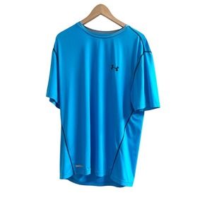 Under Armour Men’s Heat Gear Turquoise Athletic Tee Size XL Fitted Crewneck
